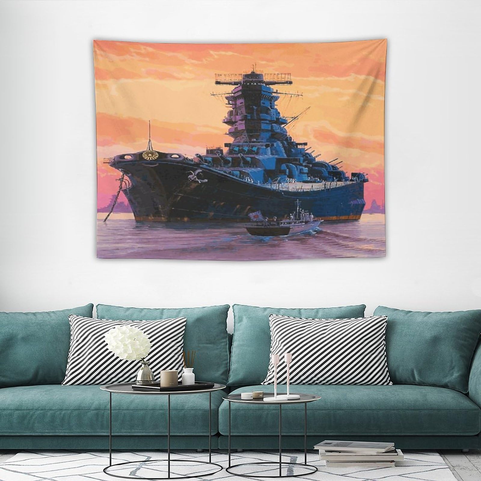 Amazon.co.jp: タペストリー 壁掛け布 大和型戦艦 壁飾り