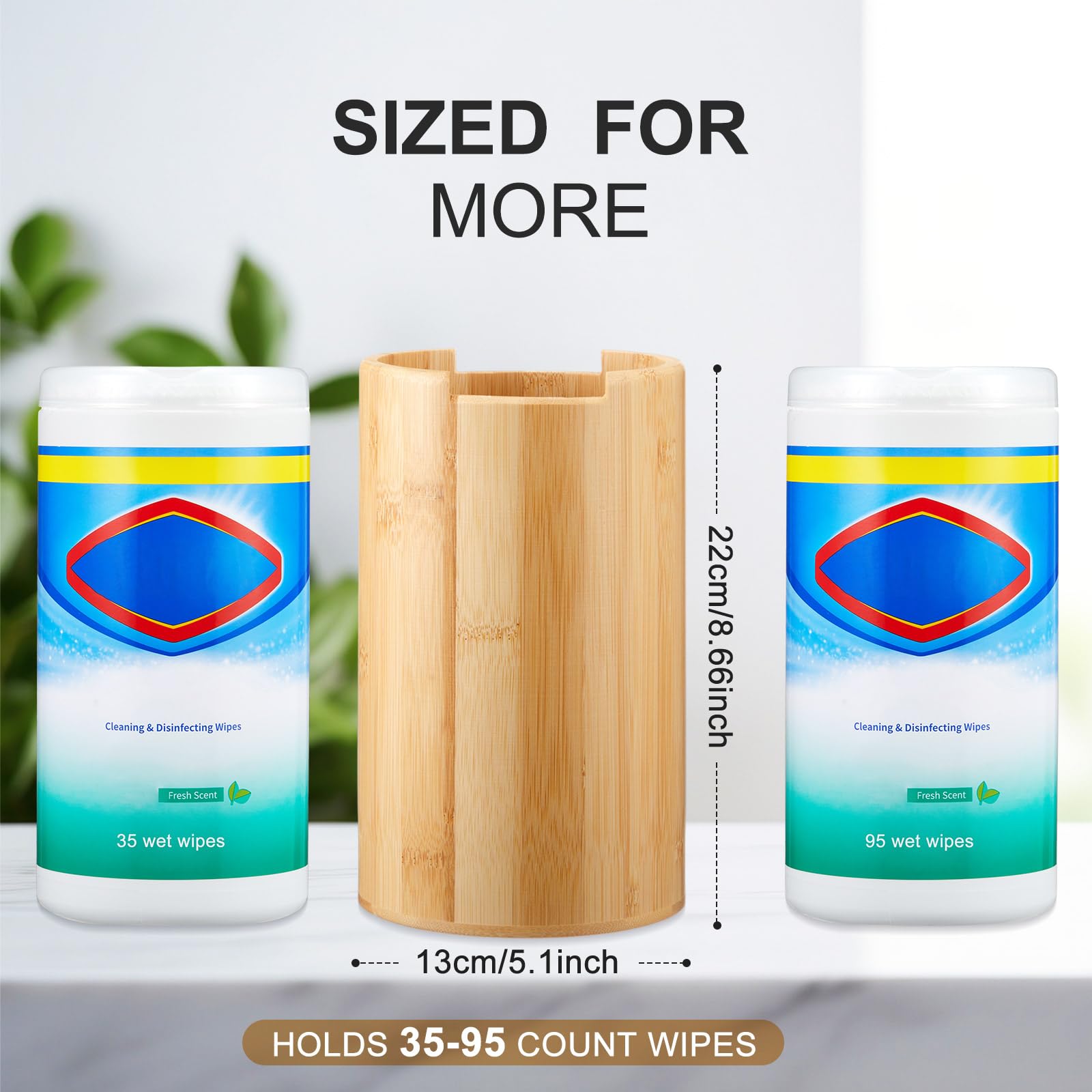 SiliFine Dispensador de toallitas desinfectantes rellenables, contenedor de toallitas desinfectantes montado en la pared, organizador decorativo de bambú para cocina, baño, oficina, aula, encimera,
