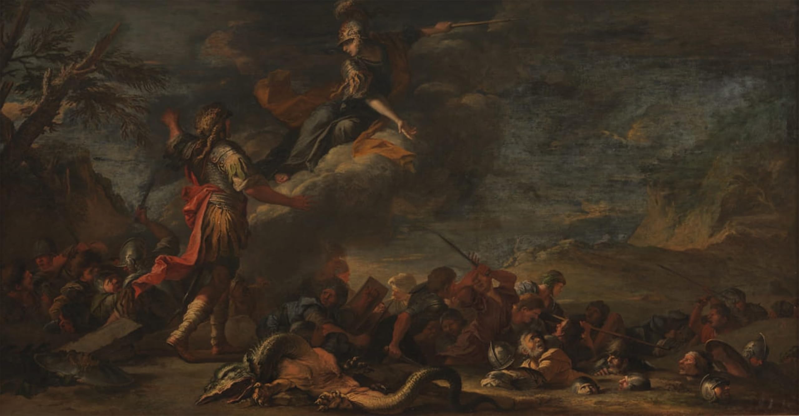 ARTXLXXBN Famous Print Painting Colorful Art Print the Founding of Thebes by Salvator Rosa Canvas Art Decorations for Home Decor 60x90cm