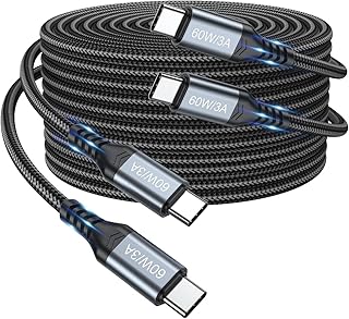 USB C Charger Cable - [2-Pack 3.3ft] USB C to USB C Charger Cable Type C Charging Cable Cord Fast Charging USBC to USBC Cable Compatible with Samsung S23 S22 S21,iPad Pro,PS5 Controller and More