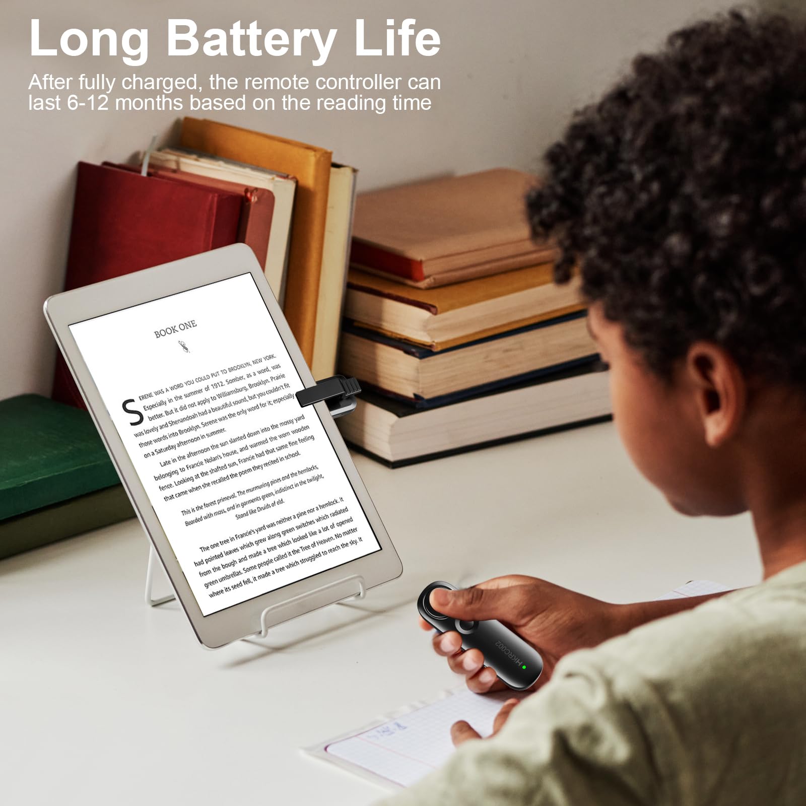 Télécommande Tourne Page Commande pour la Lecture Kindle Paperwhite Oasis Scribe eReaders, Accessoires pour la Kindles, Tourneur de Pages E-Reader de iPad iPhone Tablettes, Noir
