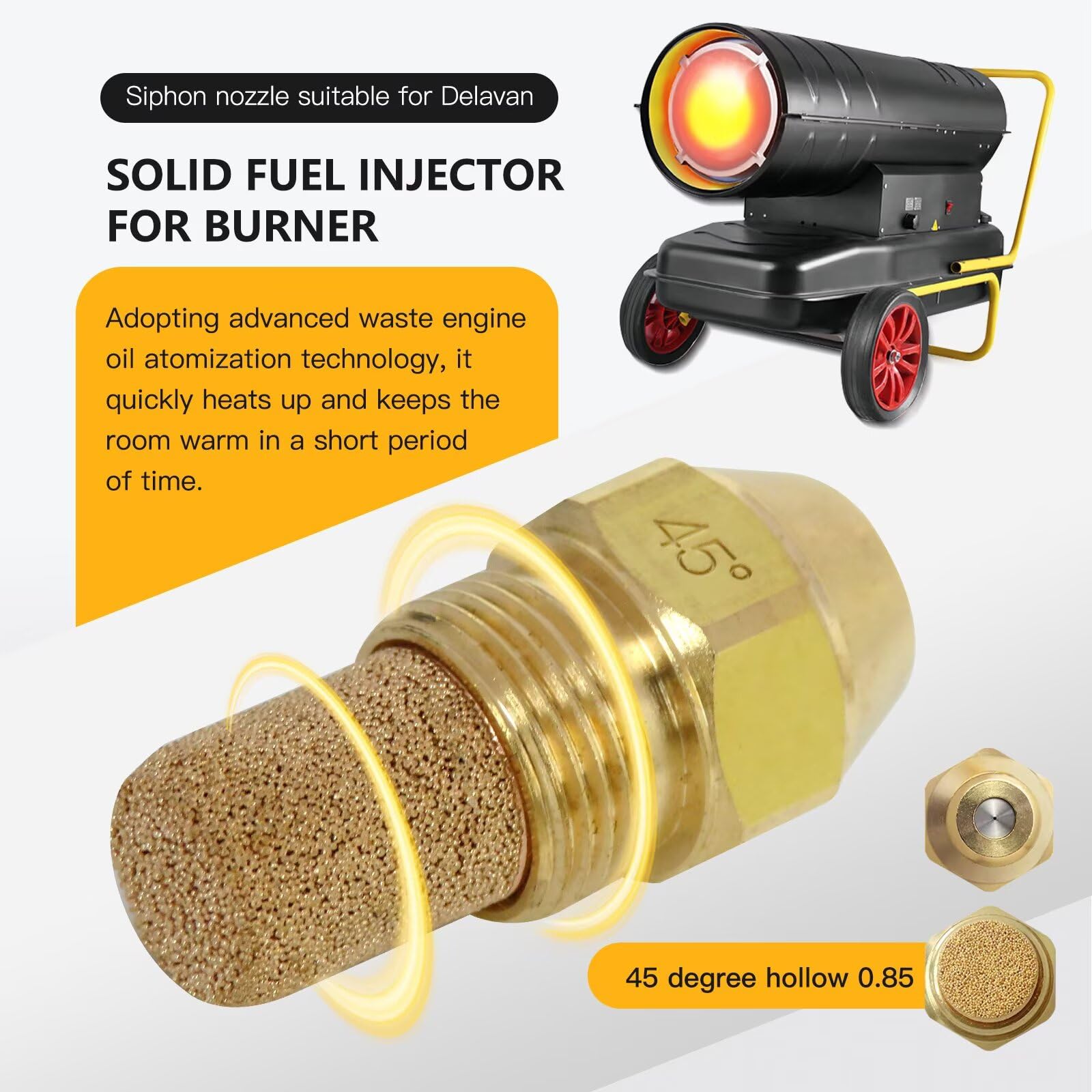 Amazon.com : .85-45Degree Solid Oil Burner Nozzle for Delavan