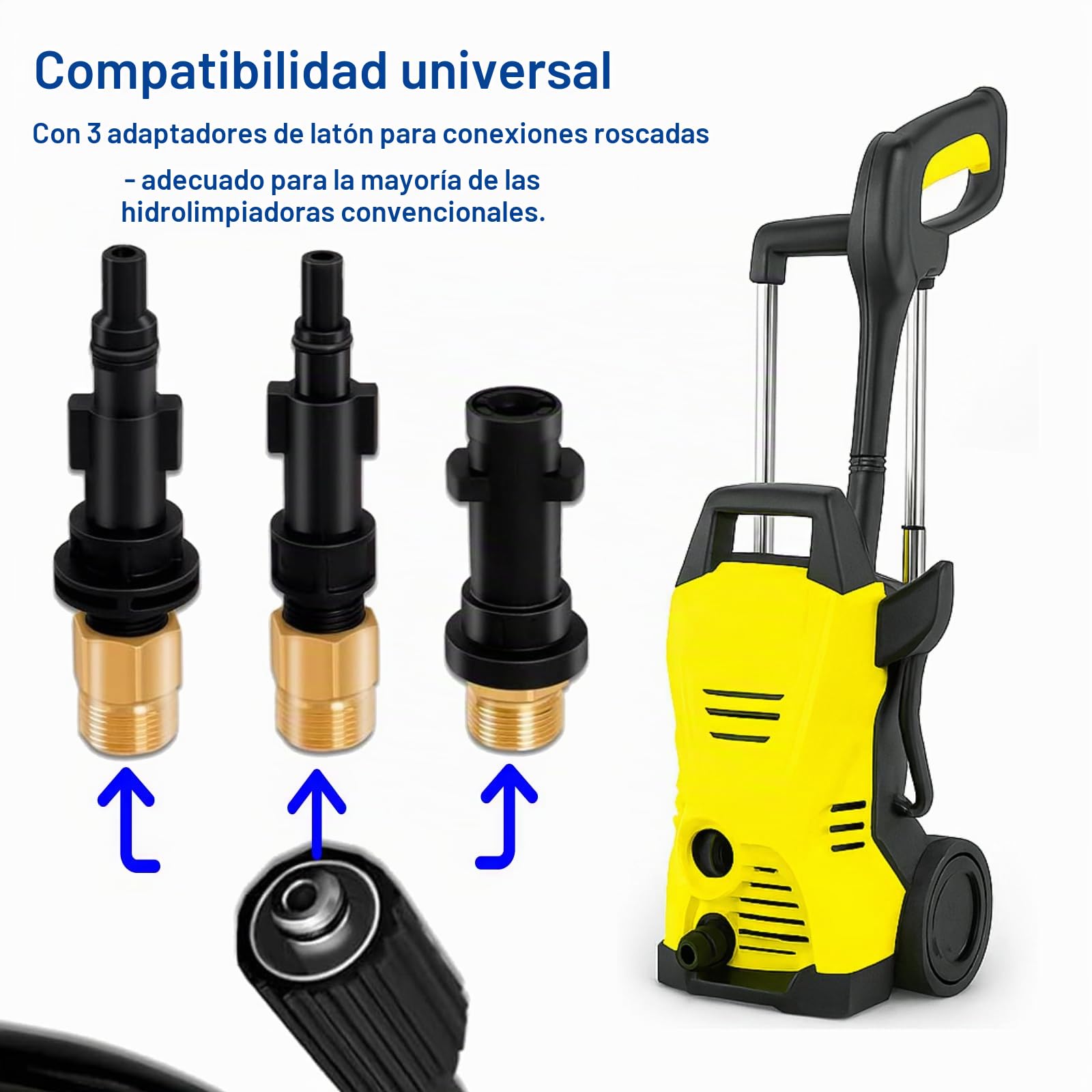 Gekufa Manguera Hidrolimpiadora 15m, 400 bar inkl. Manguera Desatascador Tuberias Compatible con Kärcher, Parkside, Lavor, Bosch, Adecuado para Limpiar Bajantes