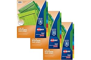 Avery 8 Big Tab Insertable Dividers with Reinforcements