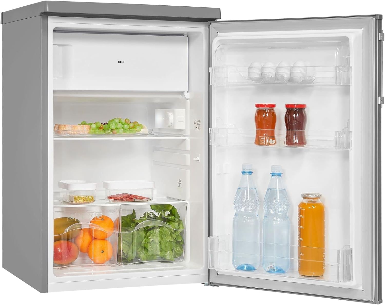 Exquisit KS16-4-HE-040E Kühlschrank Inoxlook mit 109 l & Gefrierfach