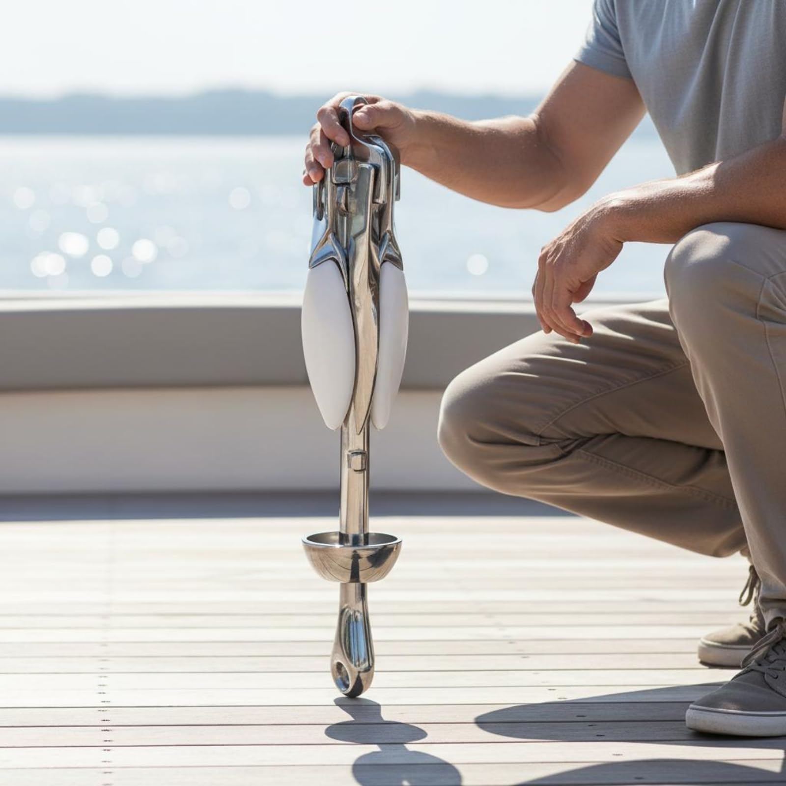 Ancora in Acciaio Inox 316 Pieghevole Ancora a Ombrello Salvaspazio Attrezzatura Nautica per Gommone, 4KG