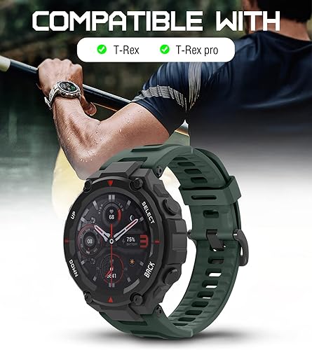 Miniatura 2 de MoKo Correa de reloj compatible con Amazfit T-RexT-Rex Pro Smartwatch, correa deportiva de repuesto de silicona suave, pulsera transpirable con