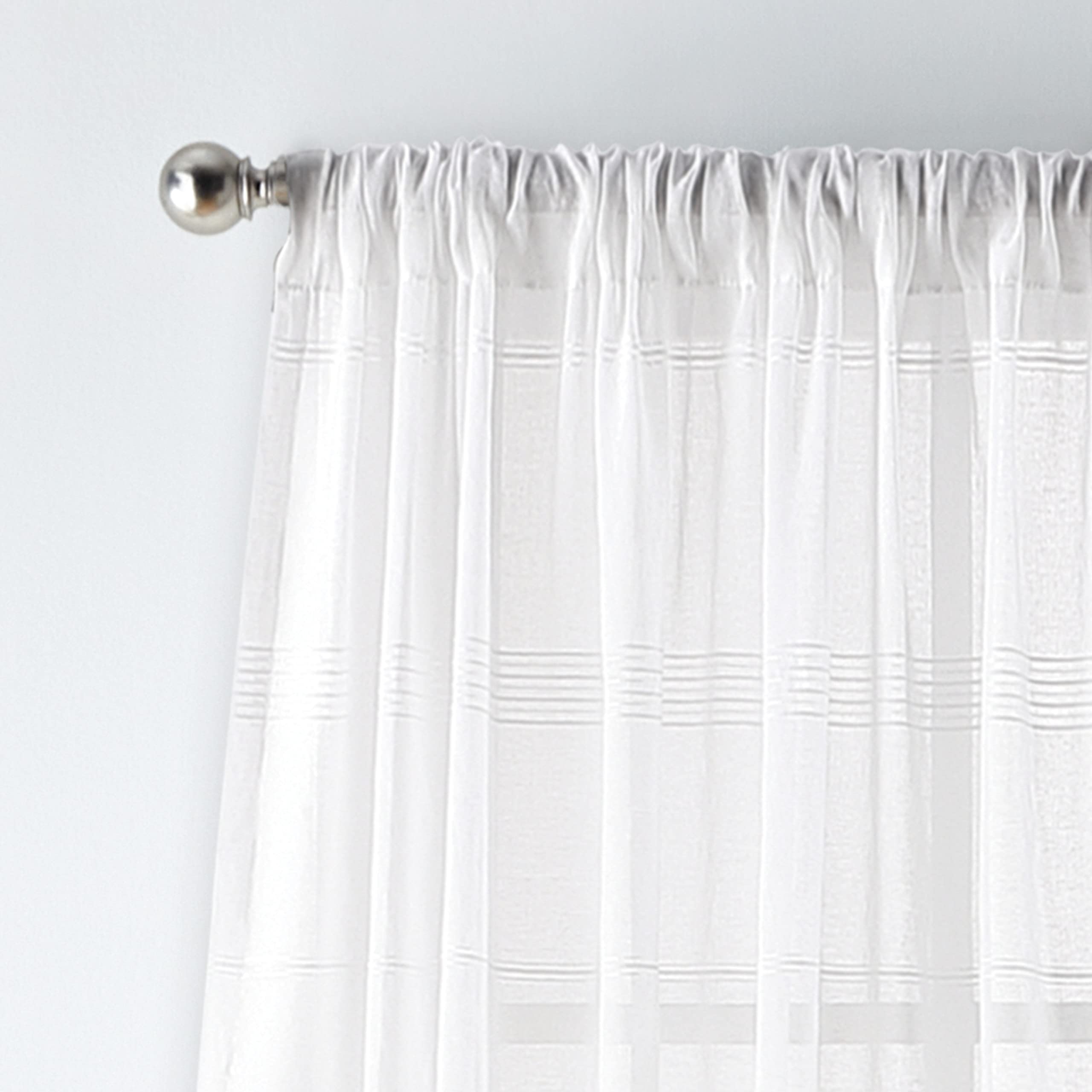Martha Stewart Glacier Coppia Tende A Pannello Trasparenti 213 Cm – Colore Argento