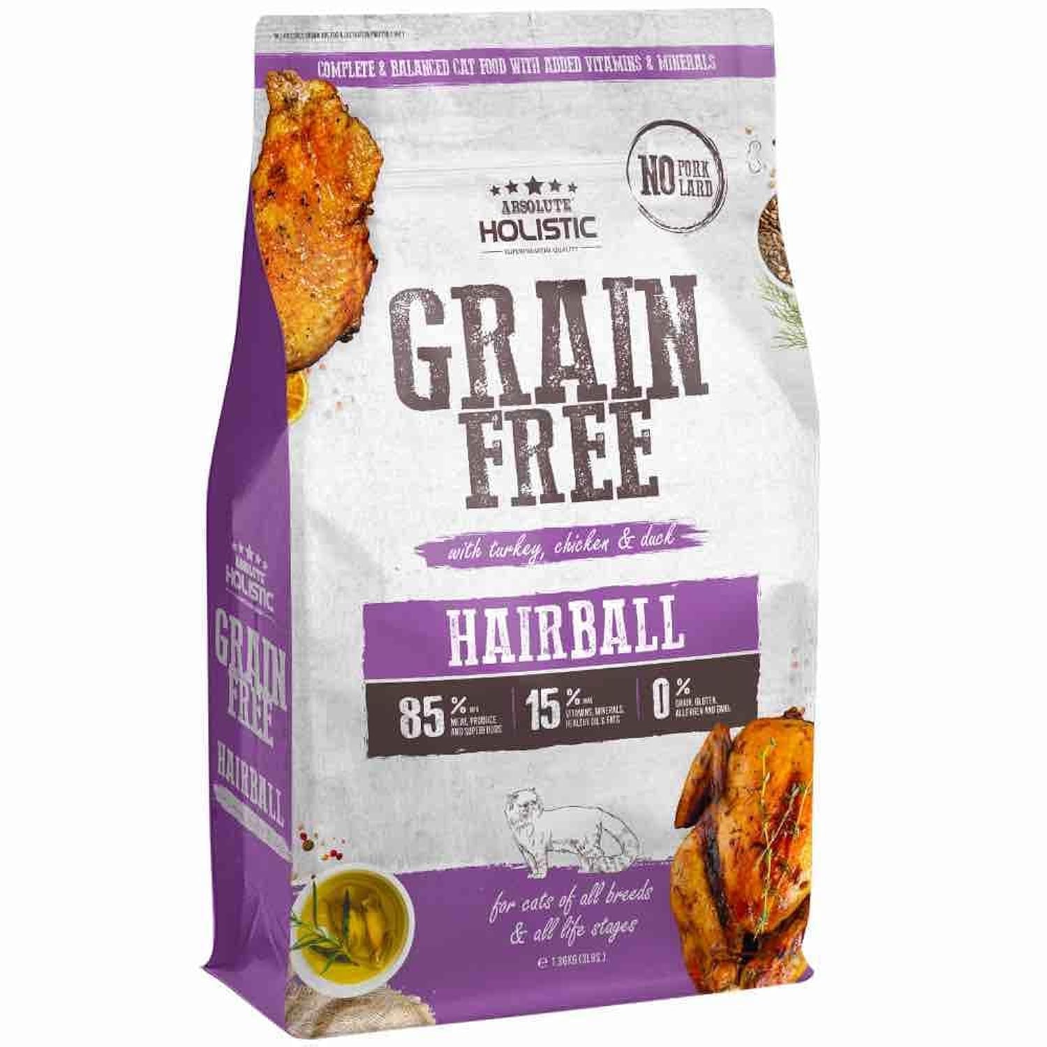 Absolute Holistic Grain Free Cat Food Hairball 1.36kg ( U1176 )