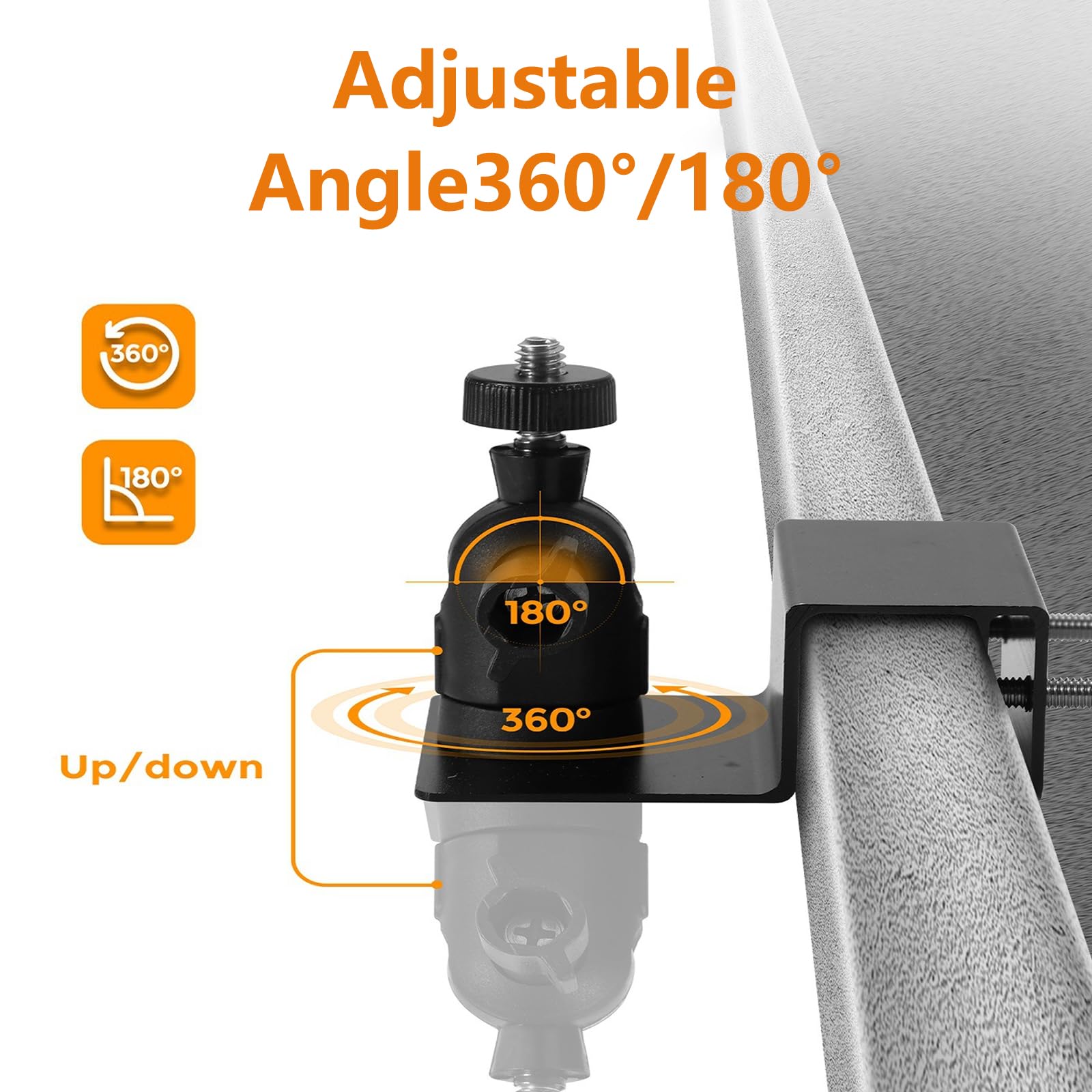 Uchwyt na rynnę dachową do kamery Blink Outdoor Camera, regulowany uchwyt aluminiowy 360 stopni, akcesoria do kamery Arlo, do kamery monitoringu z otworami na śruby 1/4