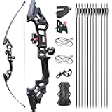 Archery Bows for Adults, Takedown Aluminum Alloy Riser Bow and Arrow Set for Adults Beginners, 30 40 Lbs Right Hand Archery Set with 12 Arrows Recurve Kit