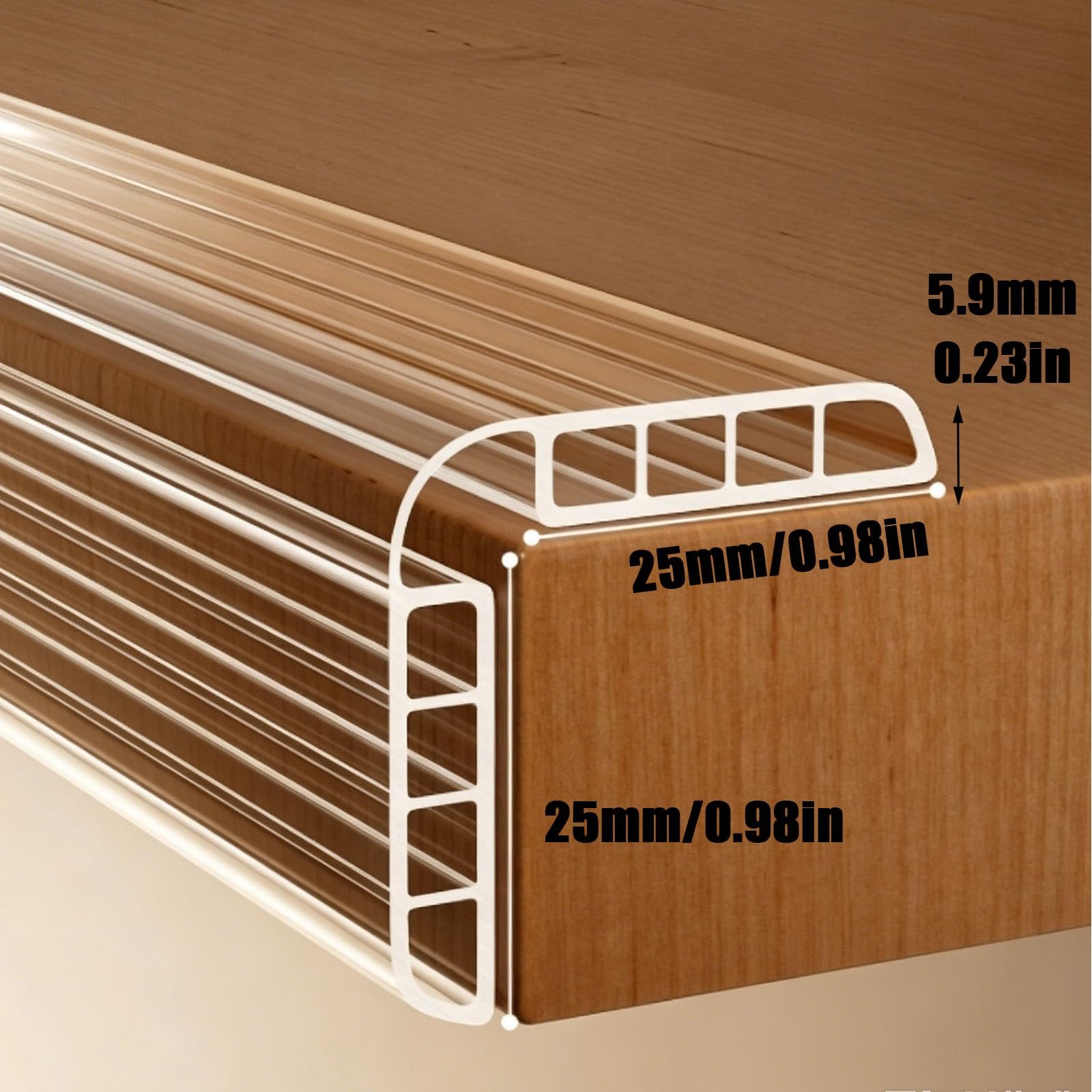 Protectores de Esquinas Y Bordes en Forma de L, Tira Anticolisión, Acolchado de Bordes Autoadhesivo(25x25mm/0.98x0.98in,1000cm/393.7in)