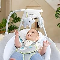 Vista 83 de Ingenuity 2-in-1 SimpleComfort Lightweight Compact 6-Speed Multi-Direction Baby Swing & Rocker, Vibrations & Nature Sounds, 0-9 Months 6-20 lbs