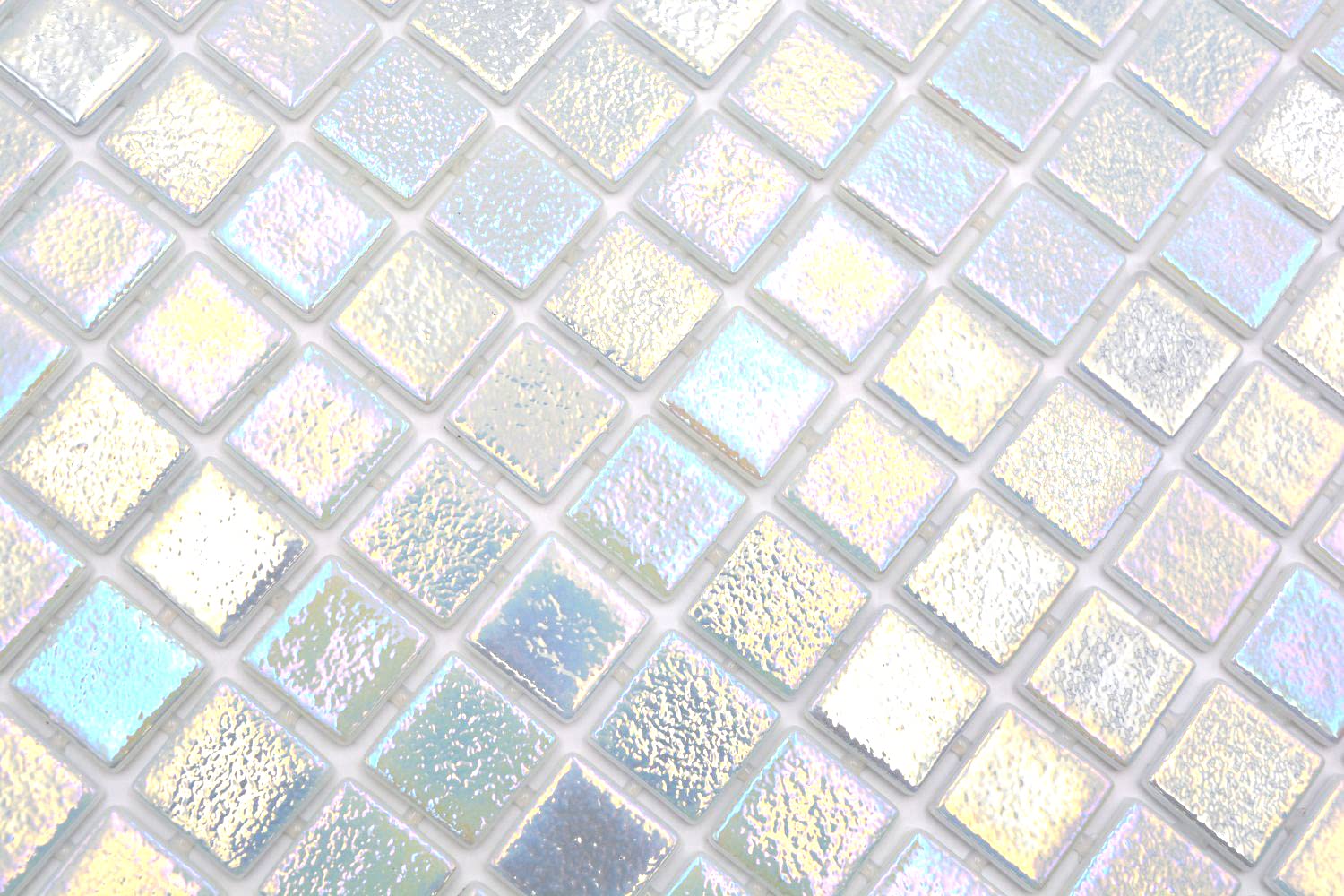 Poolmosaik Schwimmbadmosaik Recycling Glasmosaik perlmut glänzend