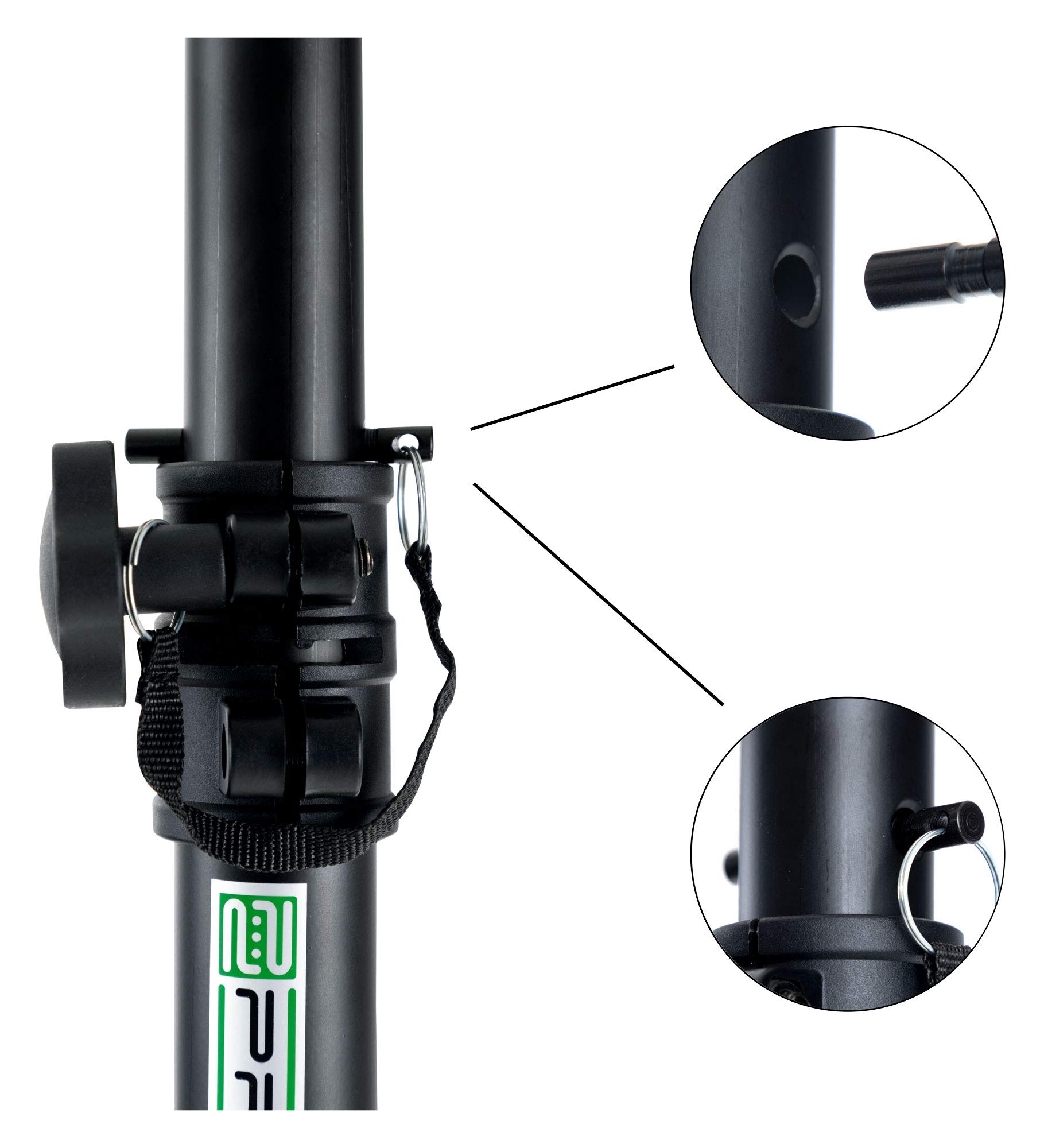 Pronomic SPS-1S Eco-Set - 2 Boxenstative aus Stahl, ausziehbar von ca. 120-193 cm, Belastbarkeit: max. 35 kg - mit robuster Transporttasche - schwarz