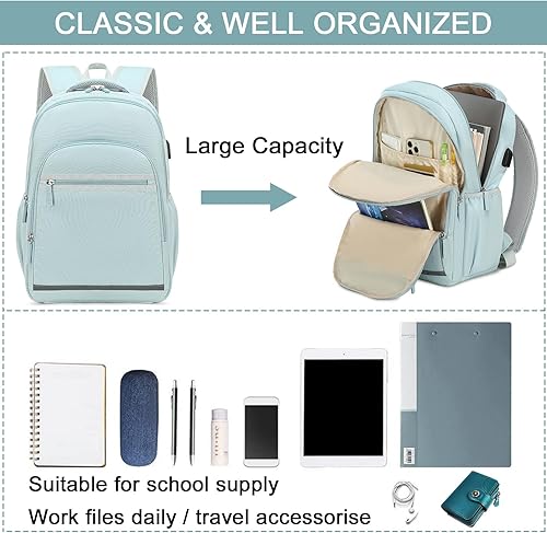 Miniatura 3 de BLUBOON Mochila para mujer de 15.6 pulgadas, mochila para la escuela universitaria, mochila floral para niñas, mochila para viajes de negocios con