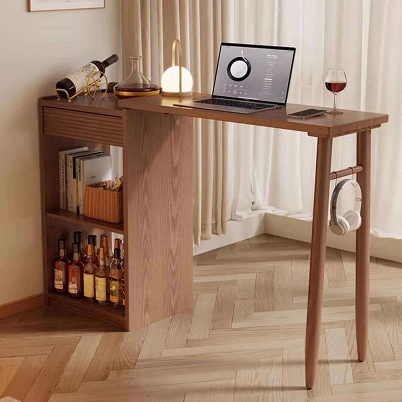Zf9tBw5sH Unità cucina ad isola Tavolo da bar ad isola con cassetto e ripiani. Consolle multifunzionale