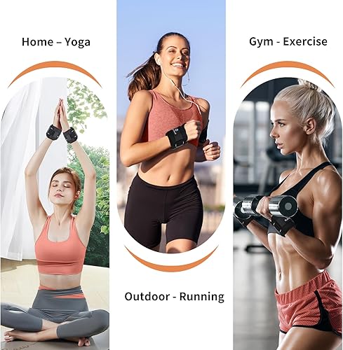 Miniatura 2 de Pesas de muñeca con cierre de trabillas para el pulgar para mujeres y hombres, 0.5 libras x 21 libra x 21.5 libras x 22 libras x 23 libras x 2