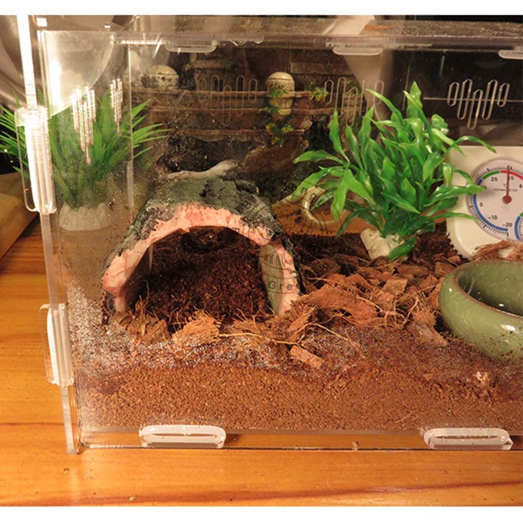 Resina de escondite de Reptiles, Caja de Cueva de Reptiles, decoración de hábitat, escondites de cáscara de Huevo de Dinosaurio simulado, Accesorios de Caja de Reptiles, Adornos