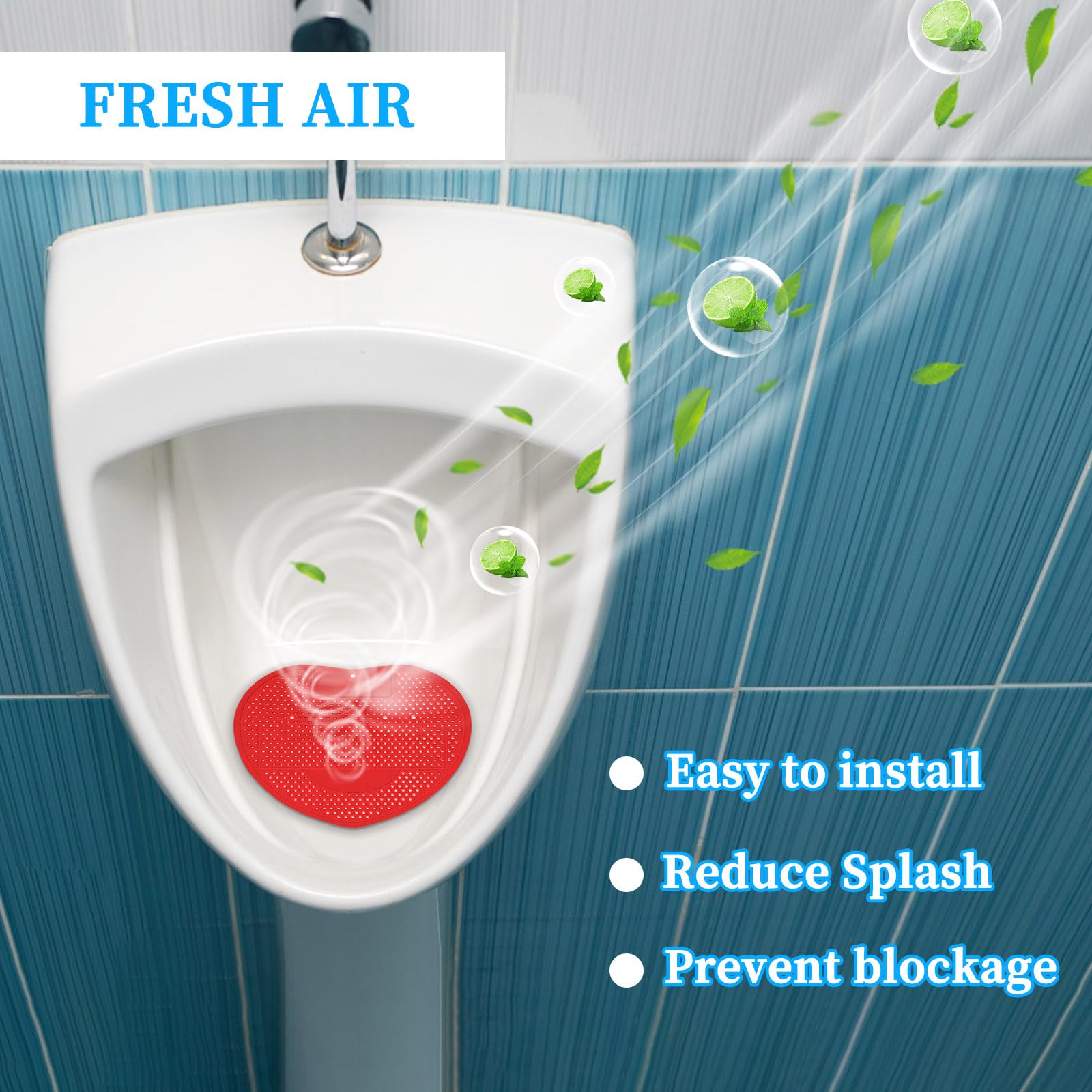 Realand Lot de 9 écrans d'urinoir pour salle de bain, restaurants, bureaux, hôtels, motif cœur