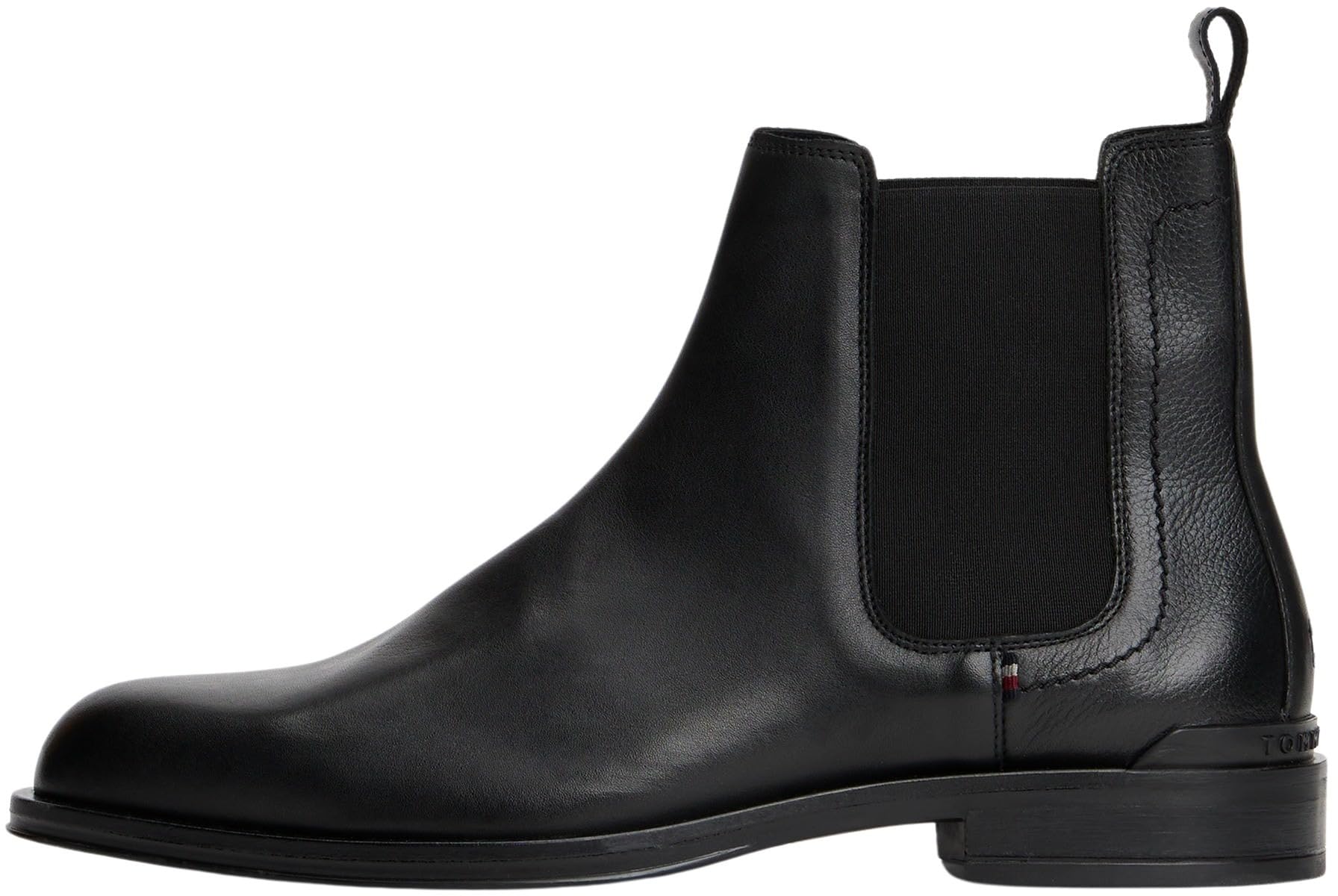 Tommy Hilfiger Men’s Corporate Leather Chelsea Boots, Black (Black), 6.5