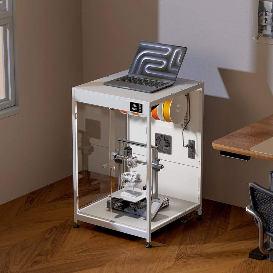 Ikura　プリンターキャビネット プリンターワゴン ラック プリンター台 キャスター付き 木製