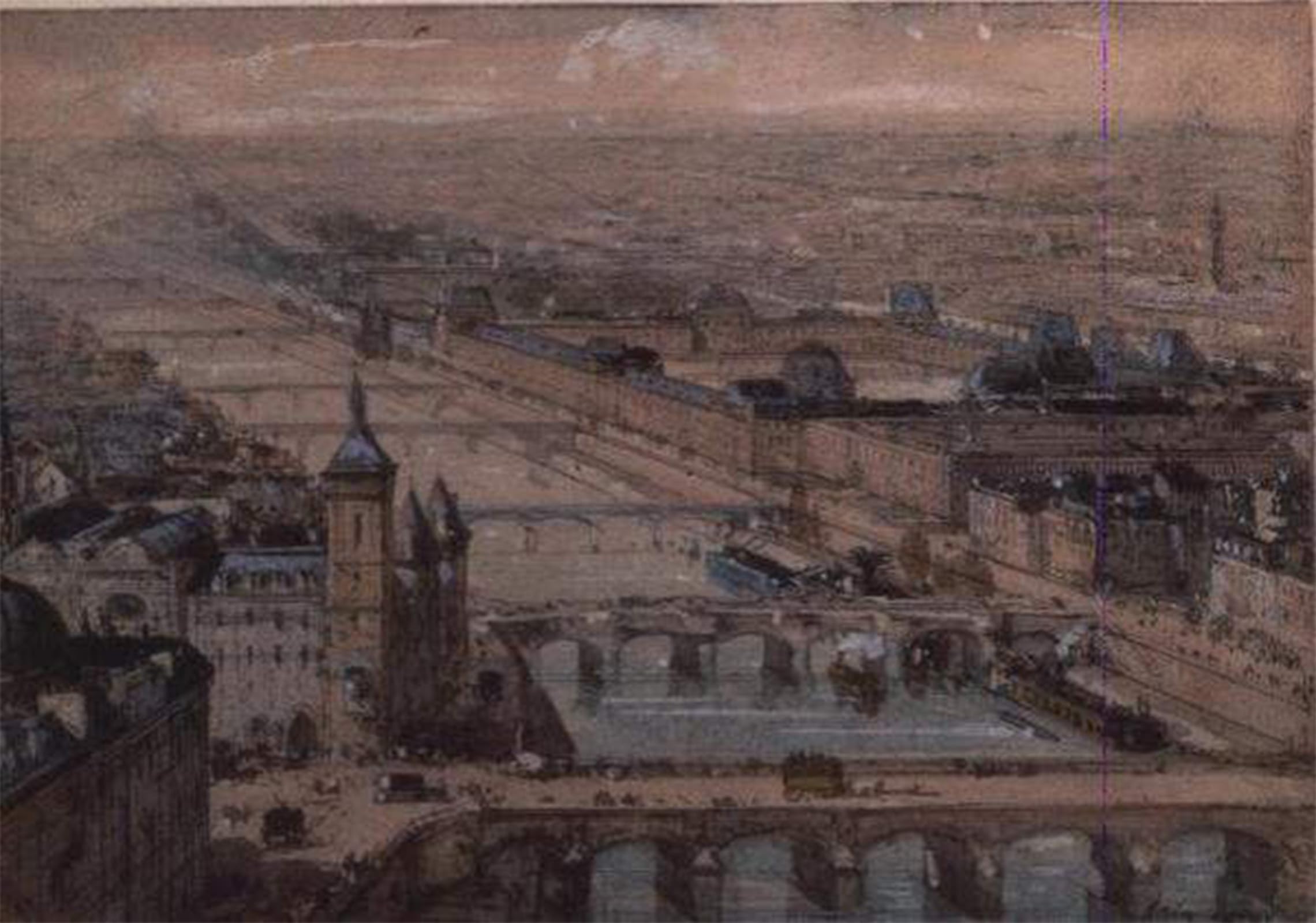 SERENDIPITP Aesthetic Poster Photo Wall Print Retro Picture the Ile From Cite and the Louvre by Famous Artist Modern Wall Artwork for Home Decor 60x90cm