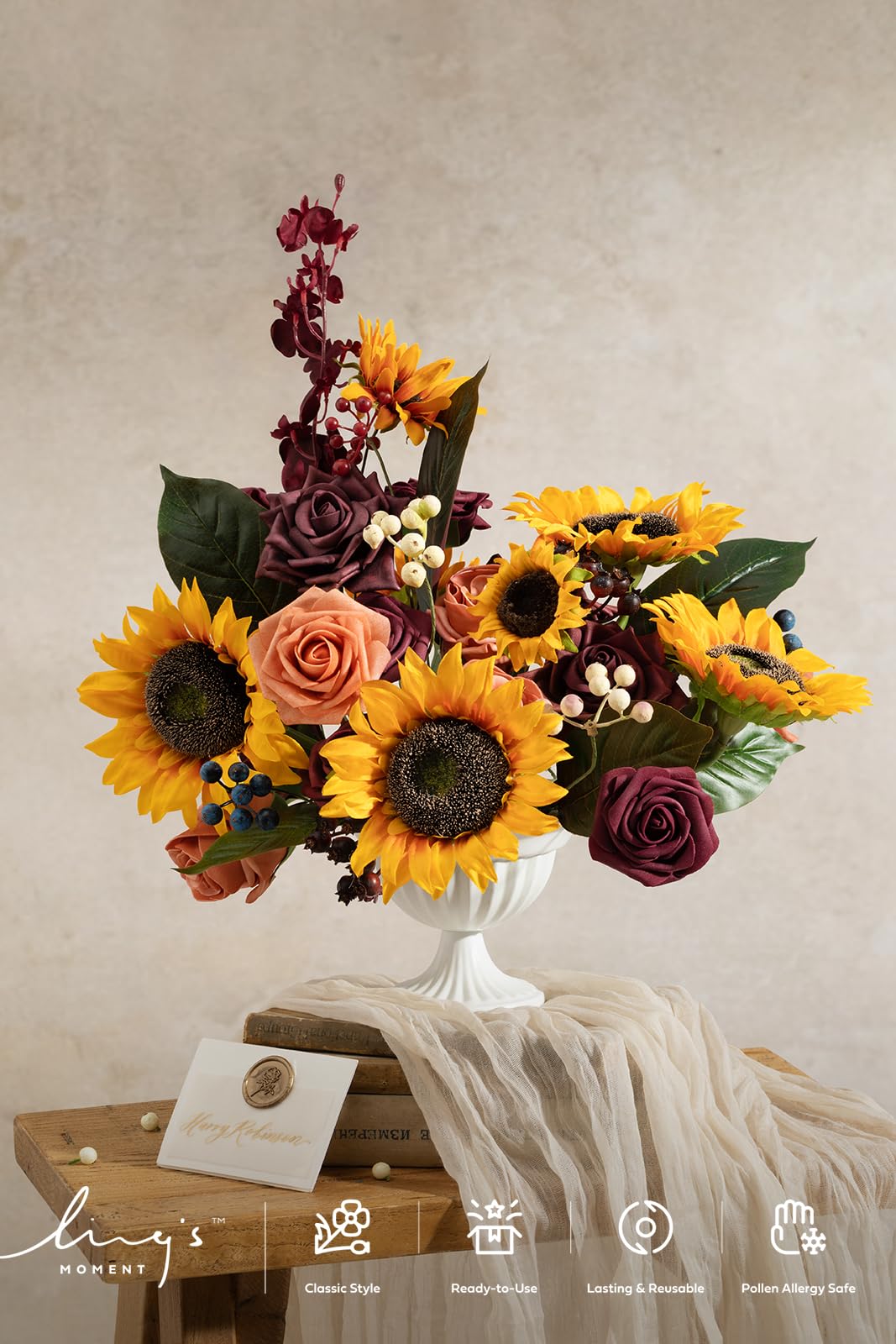 Amazon.com: Ling's moment Fake Flowers Box, Faux Artificial