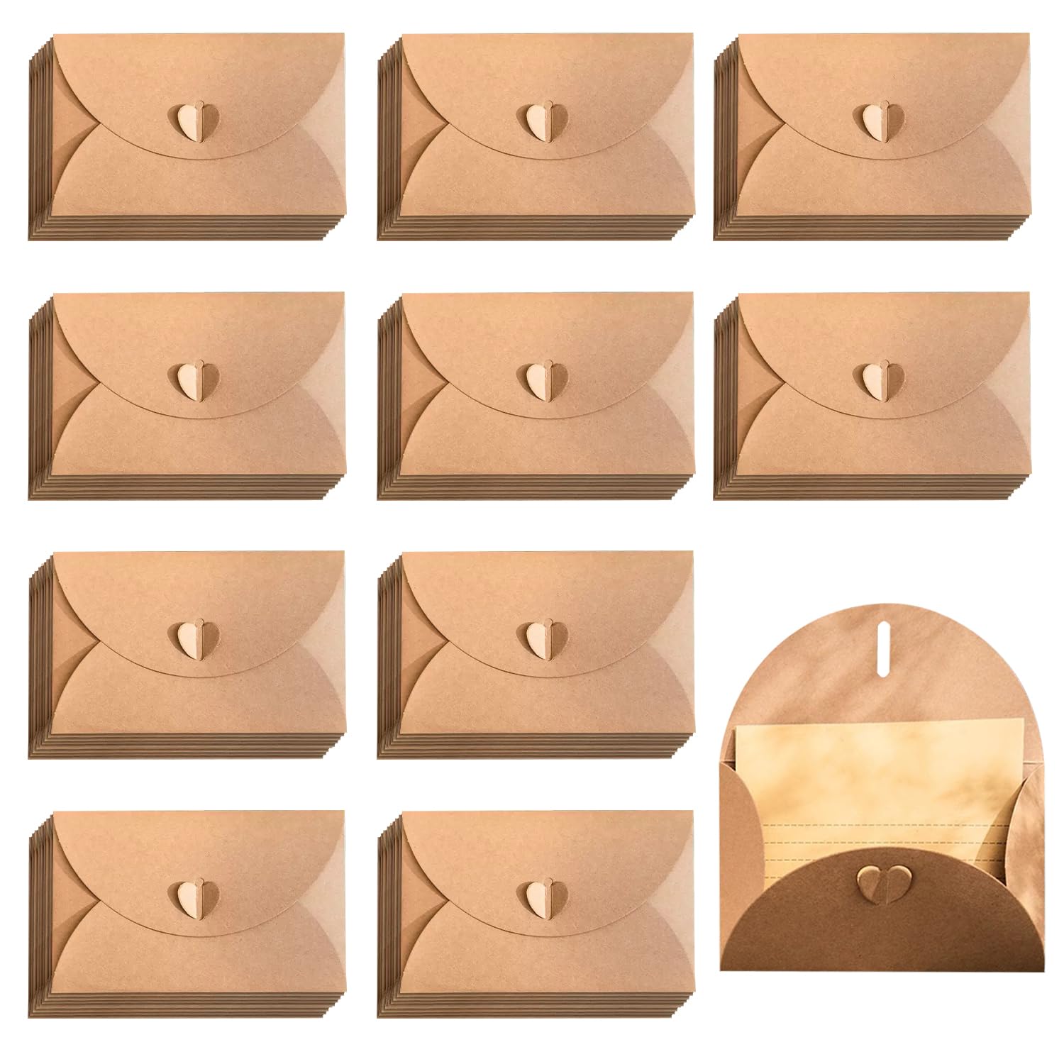 100 sztuk koperta z papieru typu kraft, miłosne, kreatywne koperty, jednokolorowe, przechowywanie kart, zaproszenia na kartki z życzeniami, kreatywne zaproszenia