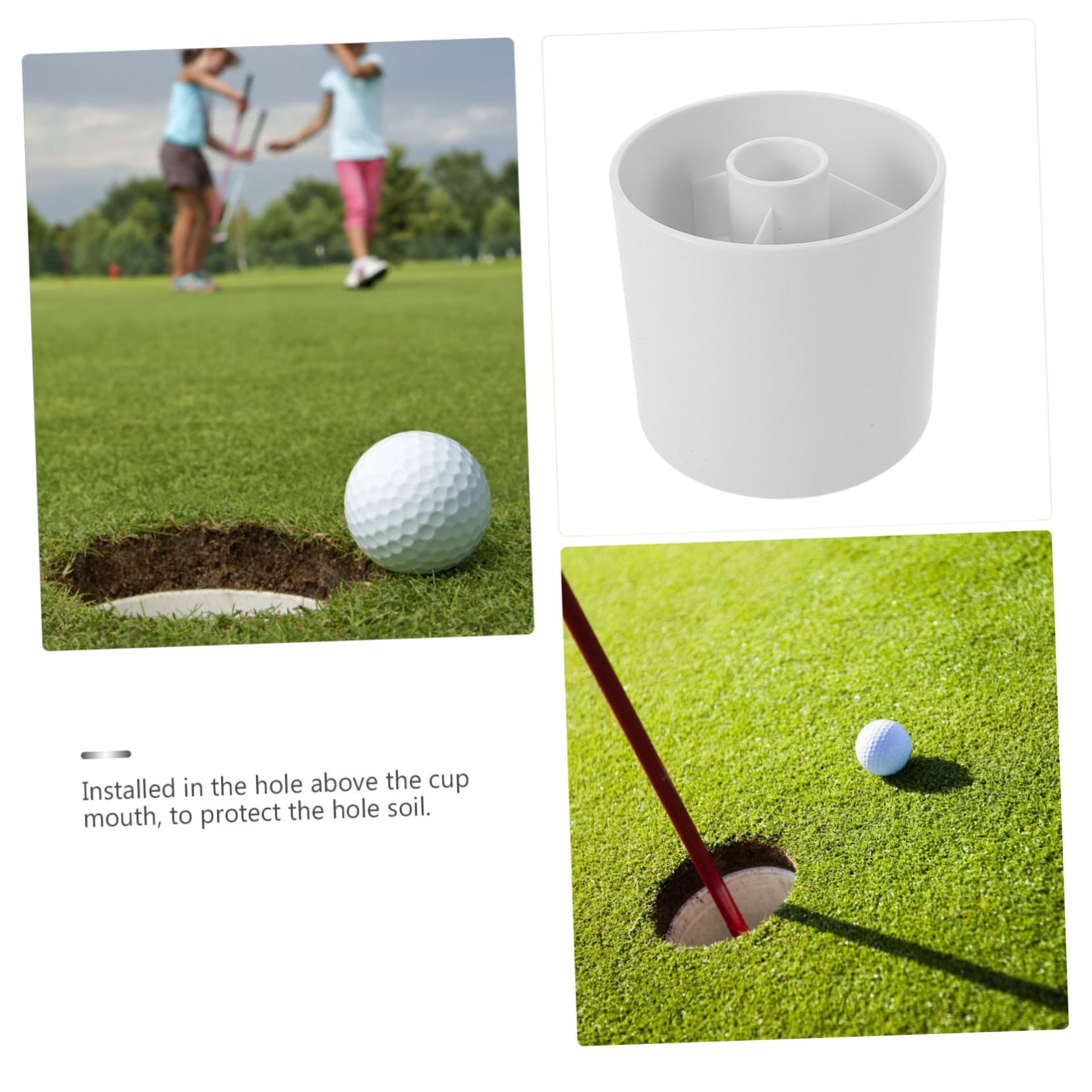 GOOHOCHY Golfing Equipment Green Flagstaff Plastic Golf Hole Cup Putting Hole Cup for Replace