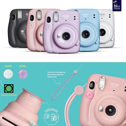 Fujifilm Instax Mini 11 Cámara instantánea gris carbón paquete de accesorios MiniMate filtros de color álbum marcos