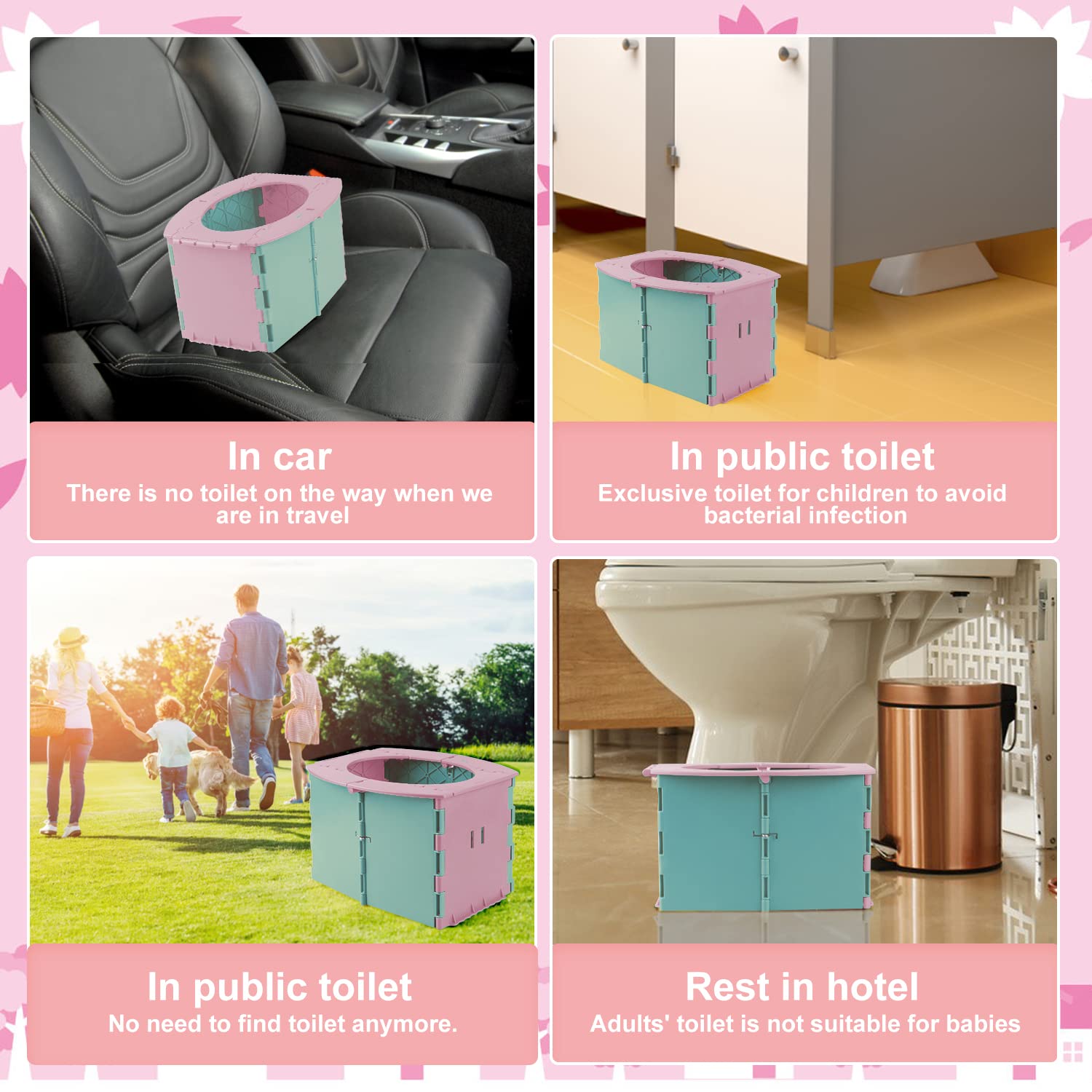 CPROSP Pot Pliable Enfant Voyage avec Sac de Rangement