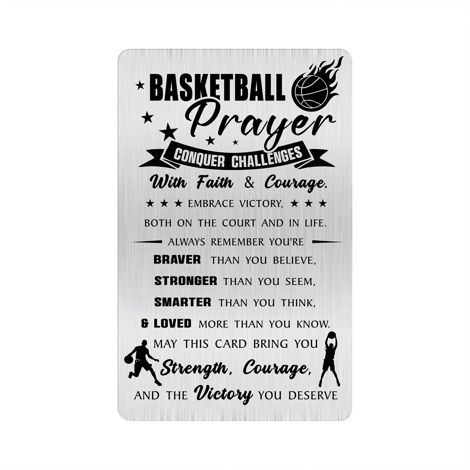 Alotozo Basketball Gifts for Boys & Girls - Basketball Prayer Card - Motivational Basketballs Gifts for Players, Coaches & Senior Night