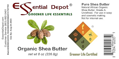 Miniatura 2 de Essential Depot Manteca de karité – Grado A – 8 oz – Orgánica – Sin refinar – En tarro de HDPE sellado de seguridad resellable