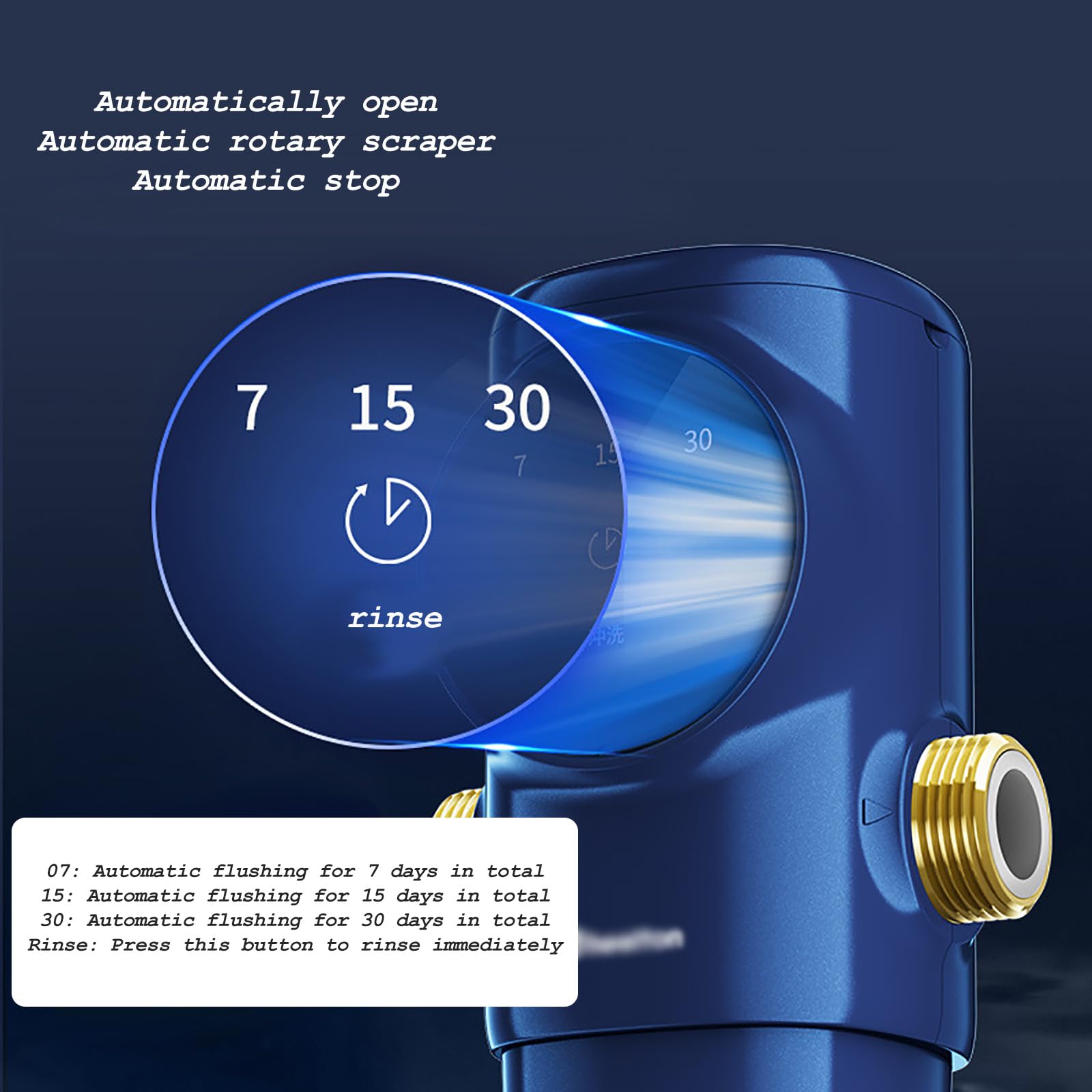 Filtro Sedimenti Autopulente Centrifugato, Prefiltro Lavabile da 40 Micron, Riutilizzabile con Touch-Screen, Sistema di Prefiltrazione Lavabile per Acqua di Città/Rubinetto
