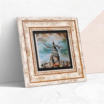 Pinecone Istanbul Galata Tower Stone Wall Art Framed Wall Decor Wall Art T1-89