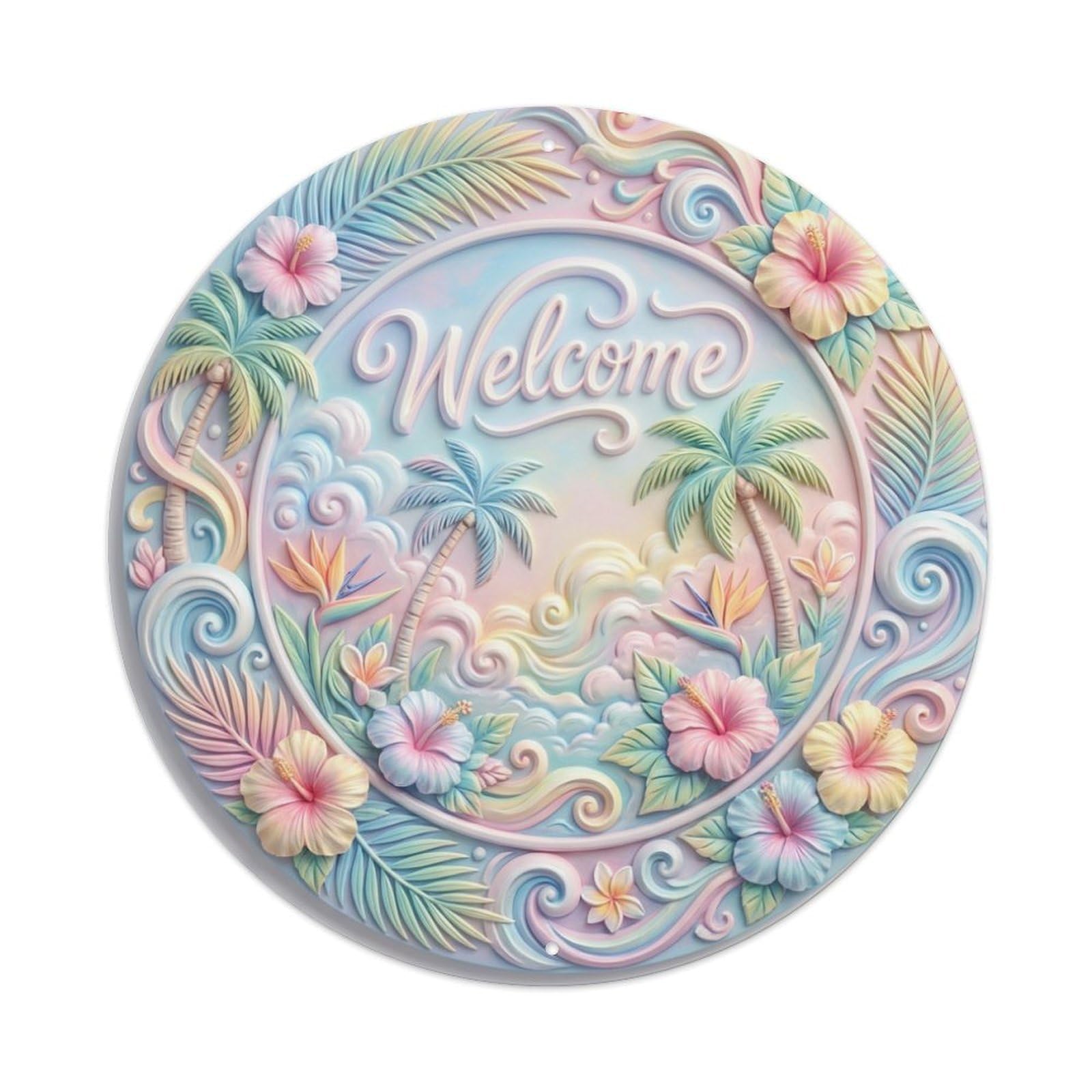 Tgrcjimh Style Metal Tin Sign Tropical Reverie Welcome Dreamy Isle