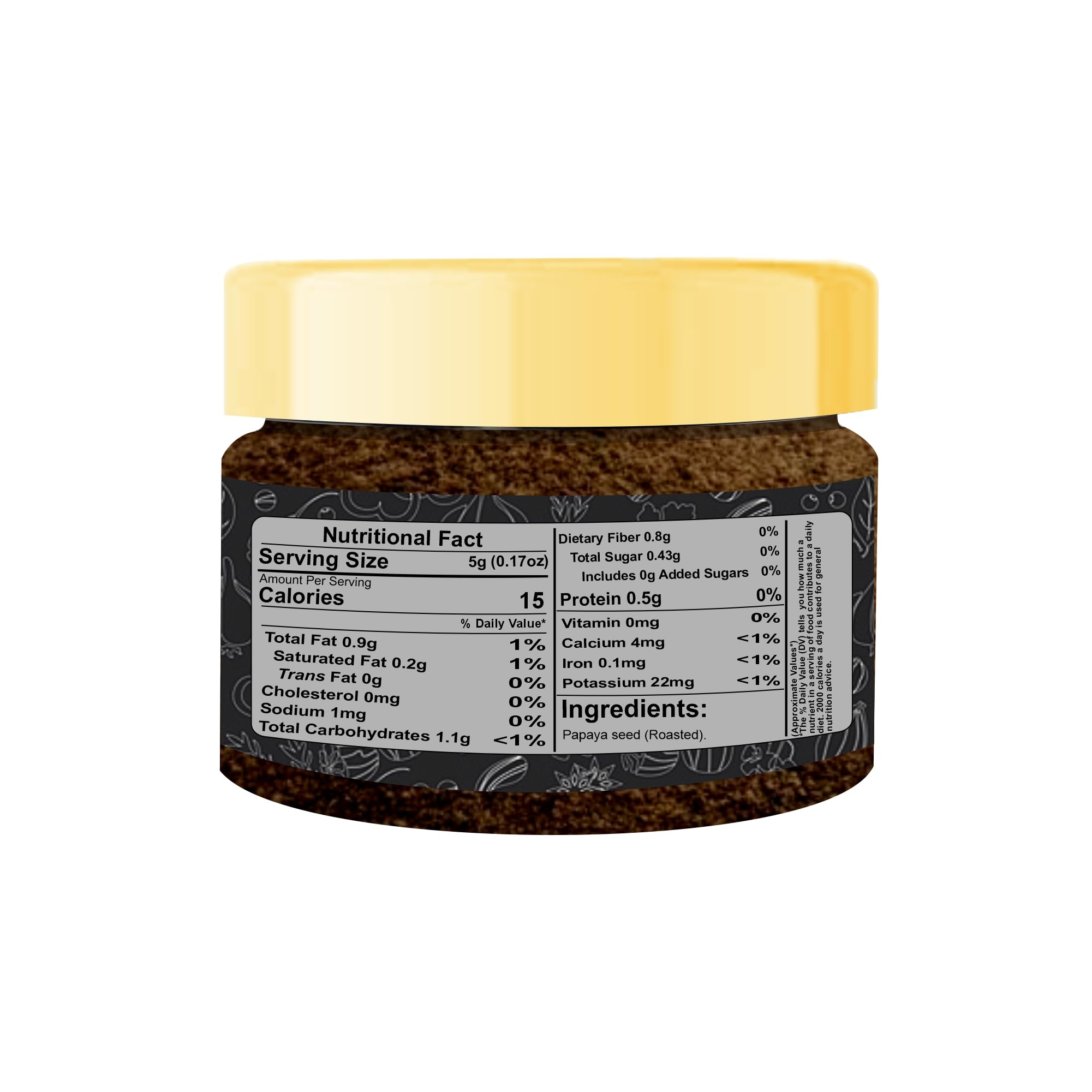 EDZZEL Semi di papaya tostati secchi in polvere, condimento indiano, 15 g