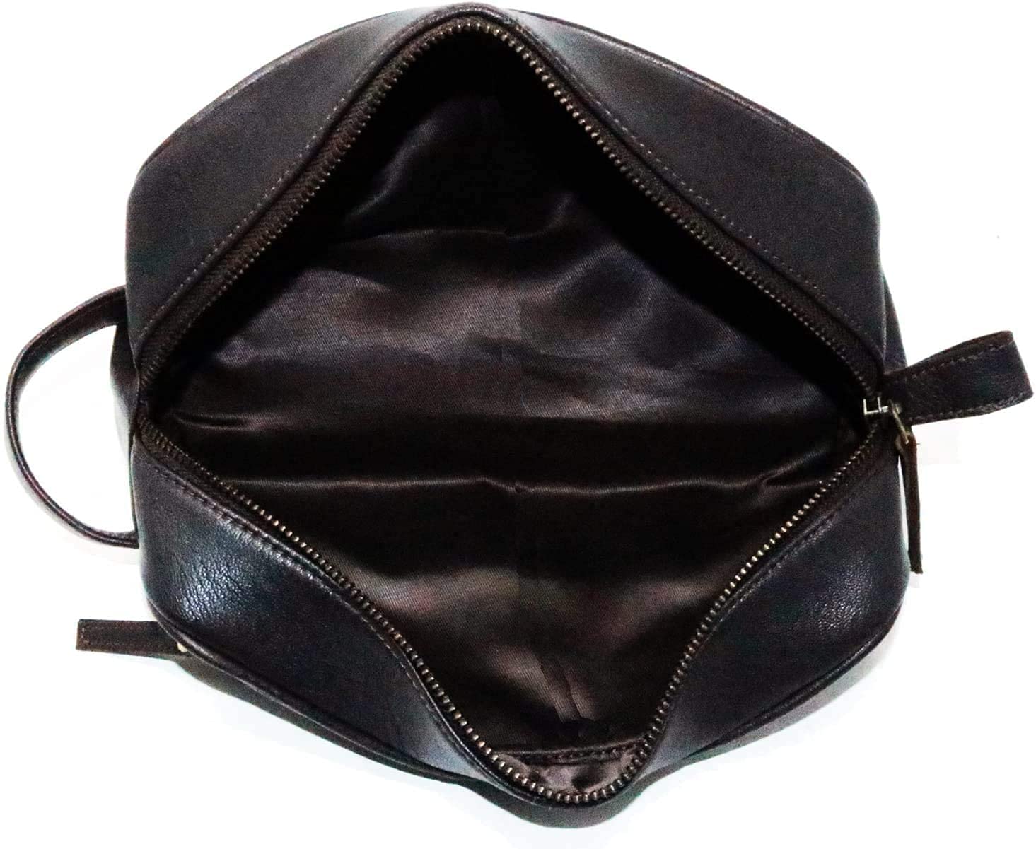 Jaald Borsa Valigetta Kit Beauty Case Pochette Wash Bag in Pelle da Uomo Donna per Bagno Toilette Rasoi Trucco Cosmetici Farmaci Necessaire Viaggi Impermeabile Regalo Leather toiletry bag dopp kit