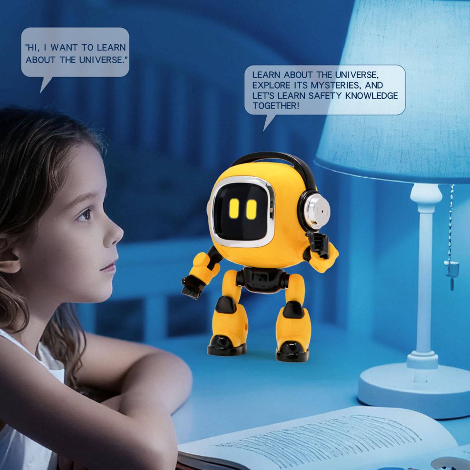 VBESTLIFE Robot AI con Narración Interactiva Emocional, Práctica de Conversación en Inglés, Compañero de Aprendizaje de Idiomas para Niños,