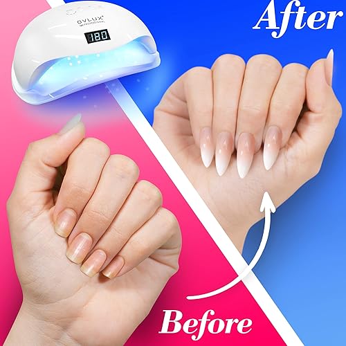 Miniatura 7 de OVLUX Lámpara LED UV para uñas luz de curado de 180 W para acrílico y esmalte de gel dispositivo de secado de manicura y pedicura con 57 bombillas