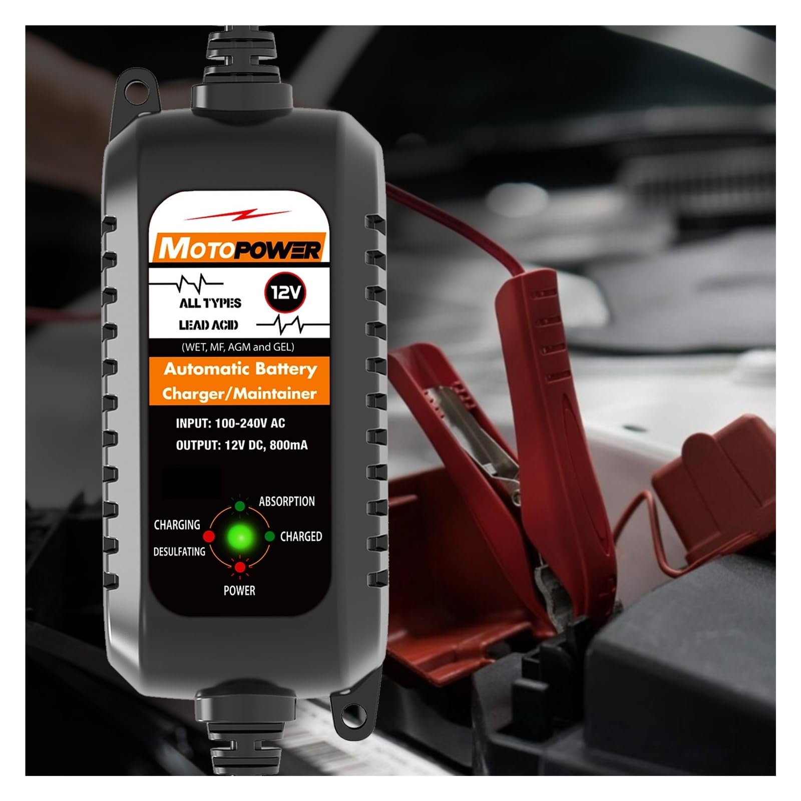 Ładowarka Baterii, 12 V 800 mA Automatyczna ładowarka do akumulatorów samochodowych i motocyklowych Smart Car