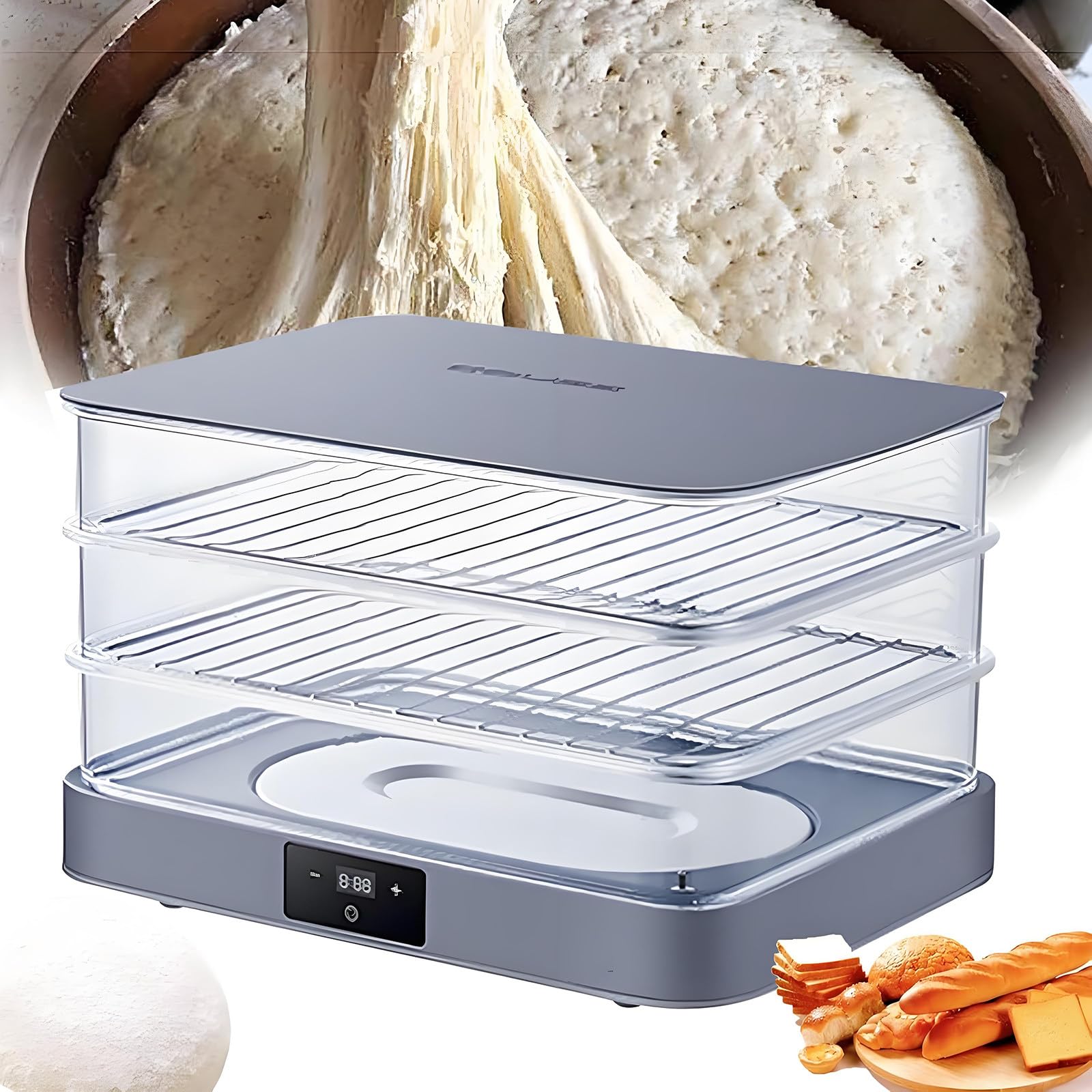 Chambre de pousse électrique 40 L, fermentation avec contrôle de la température (20 à 50 °C) et humidité automatique, pour une fermentation homogène. Idéal pour un usage domestique.