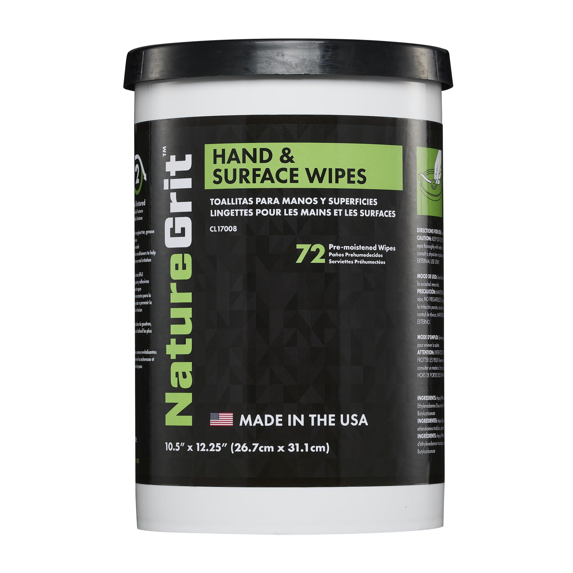 NatureGrit Hand & Surface Wipes: Heavy Duty Grease & Grime Removal, Degreaser Wipes for Mechanics, Workshop Use (1)