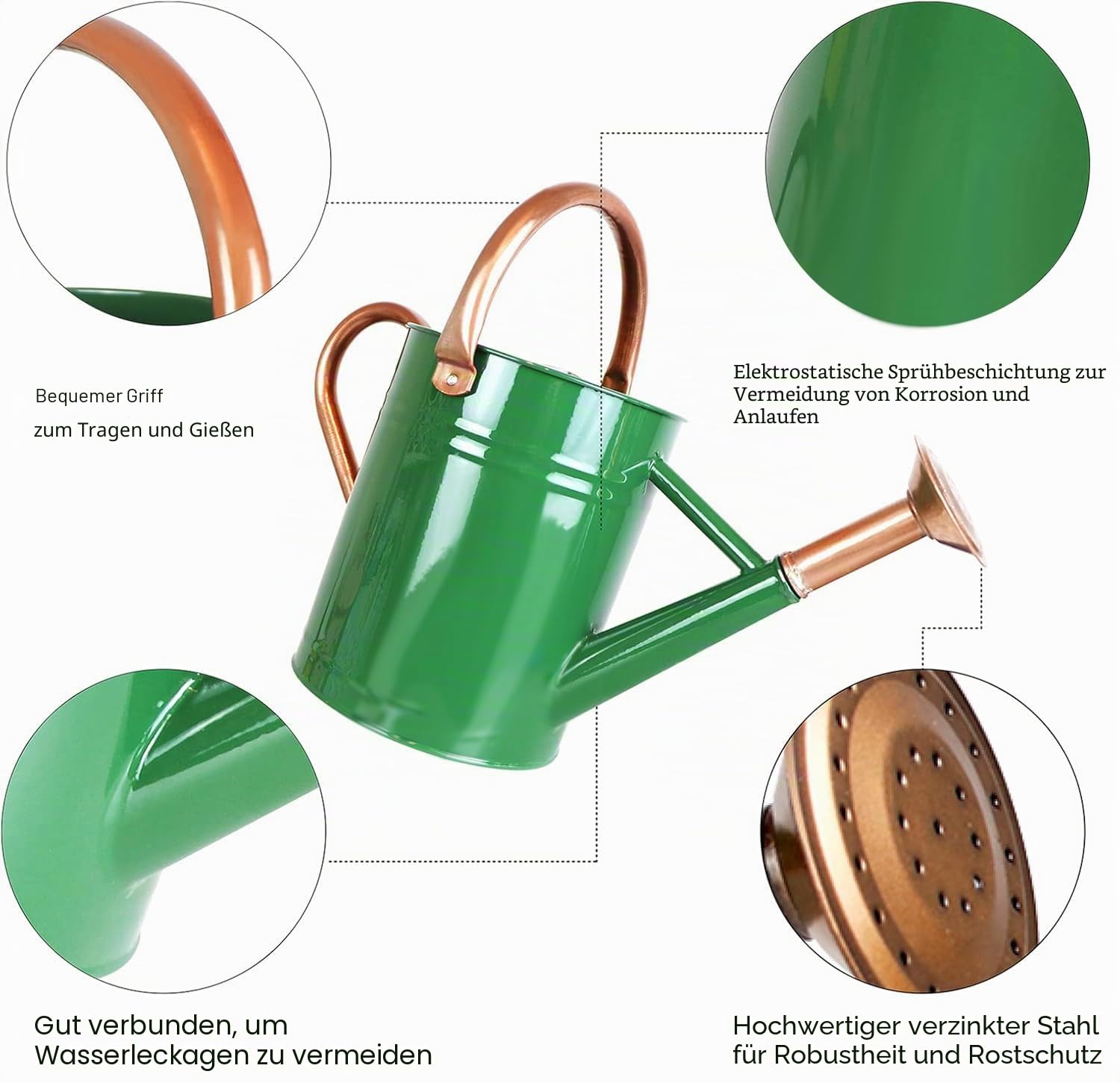Gießkanne Metall Giesskanne Zimmerpflanzen 4l - Blumengießkanne Vintage Zink Gießkanne Garten