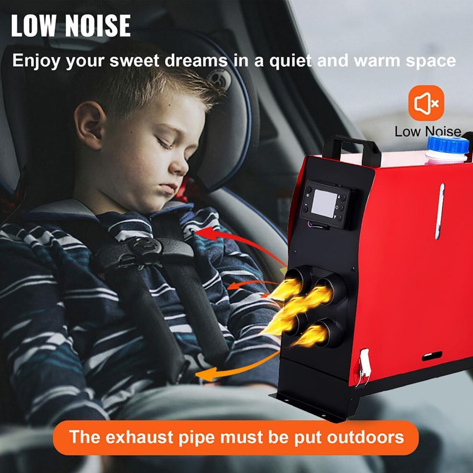 5KW 12V/24V Nagrzewnica powietrza olej napędowy Zestaw grzejników samochodowych Termostat LCD 4 otwory Ogrzewanie postojowe, do samochodowych, samochodów kempingowych