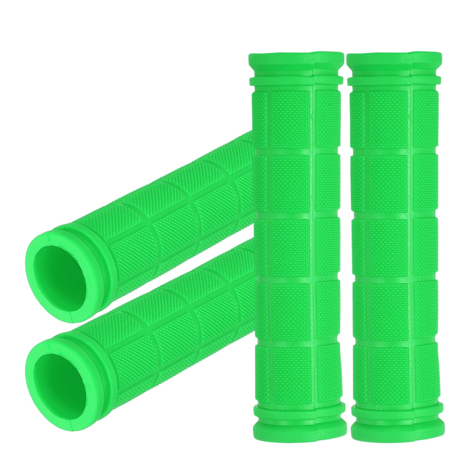 YELARXI Soft Rubber Handlebar Grips, Bicycle Handlebar Grips Bike Handle Bar Wrap Non-Slip 4.5 Inch & 2 Pair & Green - Fitting for (Mountain Bikes/Road Bicycles/Scooter)