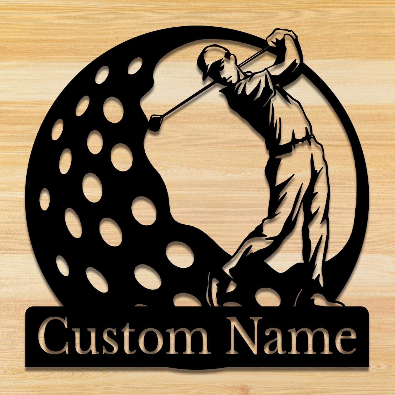 Custom Golf Metal Sign Golf Metal Wall Art,Custom Crossed Golf Metal Wall Art,Personalized Golfer Name Sign Decoration For Room,Custom Golfer,Hole Golf Club Decoration (Style-3)