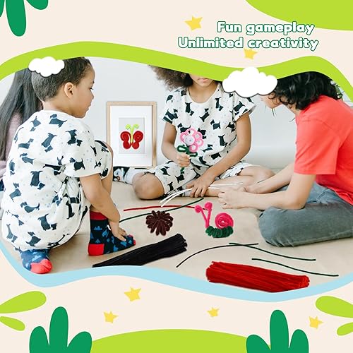 Miniatura 4 de LUNARM 300 limpiapipas, limpiapipas para manualidades con tijeras, tallos de felpilla para proyectos de arte y manualidades, tallos de felpilla para