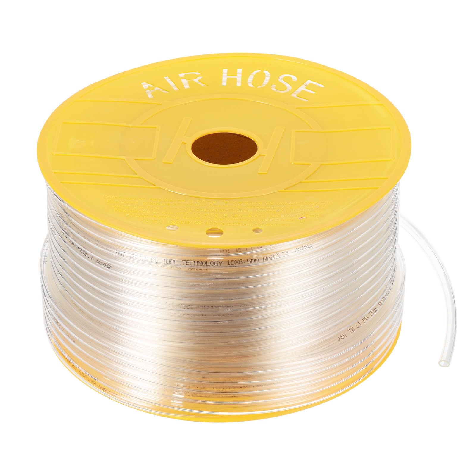 Rebower Pneumatic Tubing Pipe,10mm x 6.5mm Clear PU Polyurethane Tube,292FT 89M,PU Air Line Tubing Hose Tubes for Air Compressor,Fluid Transfer,Air Brake